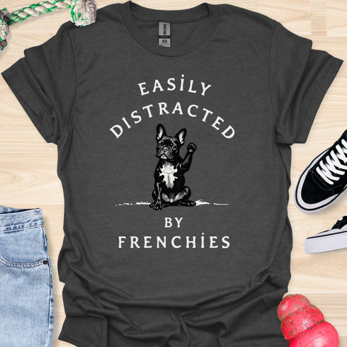Easily distracted by frenchies - V17 - The Wave T-Shirt